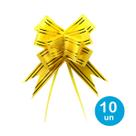 Laço pronto p/ presentes 34cm Amarelo c/ dourado 10un Laço pronto p/ presentes 34cm Amarelo c/ dourado 10un