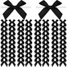 Laços Adodotoe Christmas Satin Twist Tie, 100 unidades, pretos