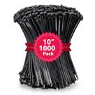 Laços com zíper yoyoellafa 10 cm 60 kg, nylon preto, pacote 1000