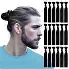 Laços de cabelo 79STYLE, 100 peças de tecido elástico para homens, preto Laços de cabelo 79STYLE, 100 peças de tecido elástico para homens, preto