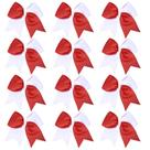 Laços de cabelo Cheer DEEKA 8 polegadas vermelho/branco para meninas adolescentes x12