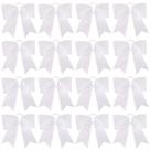 Laços de cabelo Cheer OAOLEER brancos de 8 polegadas para meninas adolescentes (16 unidades)