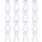 Laços de cabelo Cheer OAOLEER College Style, cauda longa, 16 peças, brancos