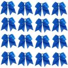 Laços de cabelo Cheer OAOLEER de 8 polegadas azuis para meninas adolescentes (pacote com 16)