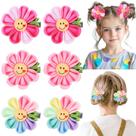 Laços de cabelo NCMAMA para meninas com clipes de flores Smile Face x6 Laços de cabelo NCMAMA para meninas com clipes de flores Smile Face x6