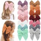 Laços de cabelo TOKUFAGU Large Fable 14 unidades de algodão e linho de 6 polegadas para meninas Laços de cabelo TOKUFAGU Large Fable 14 unidades de algodão e linho de 6 polegadas para meninas