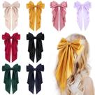 Laços de cabelo VOBOBE Big Satin em camadas de 20 cm, presilha
