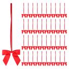 Laços de fita Meseey, 50 unidades com presilhas elásticas pré-amarradas, 20-35 cm, vermelhas