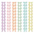 Laços de fita Meseey Pastel Rainbow Satin 60 unidades de 6,5 cm com gravata