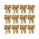 Laços De Natal Com Glitter, Penduradores De Fita Para Decoração De Árvore De Natal, Ornamentos Para
