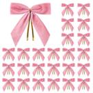 Laços de Natal Utehilly Pink Velvet para árvore de Natal, 24 unidades