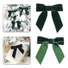 Laços de veludo LIZLOVESS Hunter Green, pacote com 12 cm de Natal