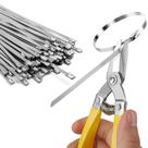 Laços de zíper de metal Sinlon Heavy Duty com cortador de 30 cm e 50 peças