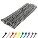Laços de zíper GTSE 30 cm de nylon prateado/cinza, pacote com 100 unidades, 22,68 kg de resistência
