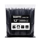 Laços de zíper TANTTI 30 cm pretos, pacote com 1000, 18 kg de resistência à tração