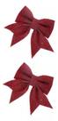 Laços Enfeite De Natal Vermelho Glitter 2 Unidades