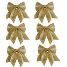 Laços Natalinos Rústicos 6 Unidades Juta/Renda 20x24cm SALDÃO.