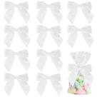 Laços Satin Twist Tie para bolsas de guloseimas, 11,43 cm, brancos - 36 unidades