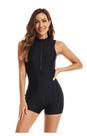 Lady's Print One-Piece Colete Sem Mangas Surf Diving Swimsuit