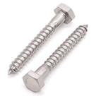 Lag Bolts Glvaner 1/2 x 3-1/2, cabeça hexagonal de aço inoxidável, 6 unidades