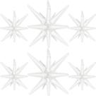 LAIAMER 6 unidades de balões brancos de 14 pontos Star Foil 56 cm