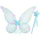 Lainlight LED Fairy Wings azul 46x36 cm com varinha Lainlight LED Fairy Wings azul 46x36 cm com varinha