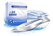 lamina bisturi n24 aco carbono cirurgia biomas brasil 100 uni