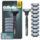 Lâmina de barbear Gillette Mach3 para homens + 10 recargas de lâminas