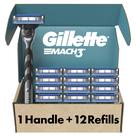 Lâmina de barbear Gillette Mach3 para homens + Cabo de barbear + 12 lâminas