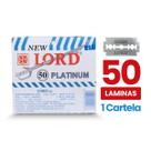 Lamina de Barbear NEW LORD PLATINUM Inteira para Navalhete, Cartela com 50 unidades Lamina de Barbear NEW LORD PLATINUM Inteira para Navalhete, Cartela com 50 unidades