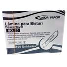 Lâmina de Bisturi Descartável em Aço de Carbono Número 20 (LABOR) - Caixa com 100 Unidades Lâmina de Bisturi Descartável em Aço de Carbono Número 20 (LABOR) - Caixa com 100 Unidades