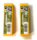 Lâmina de encaixe OLFA AB-50S de 9 mm em aço inoxidável, pacote com 50 x 2