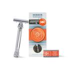 Lâmina de segurança MERKUR 38C Bright Chrome com alça de barbeiro