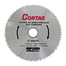 Lâmina De Serra Circular Em Aço Carbono 72 Dentes Cortag.