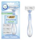 Lâminas de barbear BIC EasyRinse Sensitive, antientupimento, femininas, +4 lâminas