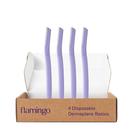 Lâminas de barbear Dermaplane Flamingo 4 descartáveis de lâmina única para mulheres