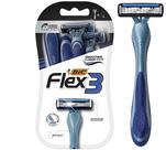 Lâminas de barbear descartáveis BIC Flex 3 para homens com kit de 4 peças de 3 lâminas
