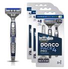Lâminas de barbear descartáveis DORCO Pace Pro 4, pacote com 9 unidades com aparador de precisão