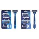 Lâminas de barbear descartáveis Gillette Sensor3 Comfort para homens 8x2 Lâminas de barbear descartáveis Gillette Sensor3 Comfort para homens 8x2