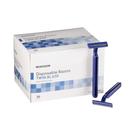 Lâminas de barbear descartáveis McKesson Twin Blade 50 unidades azuis, 1 pacote