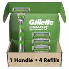 Lâminas de barbear Gillette Mach3 Sensitive para homens + 1 lâmina de barbear 5 recargas