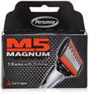 Lâminas de cartucho Razor Magnum M5 com aparador, 4 recargas, pacote com 2