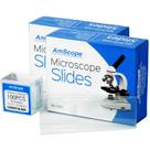 Lâminas de microscópio Amscope 100 lâminas em branco com 100 tampas de vidro