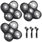 Lâminas de reposição Shaver Head 5D para homens carecas, pacote com 3