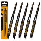 Lâminas de serra recíprocas TOLESA Nail Wood, 9 polegadas, 6TPI, pacote com 5 Lâminas de serra recíprocas TOLESA Nail Wood, 9 polegadas, 6TPI, pacote com 5