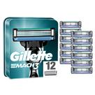 Lâminas Gillette Mach3 Pacote com 12 Unidades Aço Reforçado