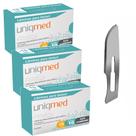 Laminas para bisturi aço carbono n10 kit 3cx uniqmed tamanho:n10
