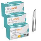 Laminas para bisturi aço carbono n15 kit 3cx uniqmed tamanho:n15