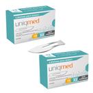 Laminas para bisturi aço carbono n22 kit 2cx uniqmed tamanho:n22
