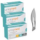 Laminas para bisturi aço carbono n23 kit 3cx uniqmed tamanho:n23